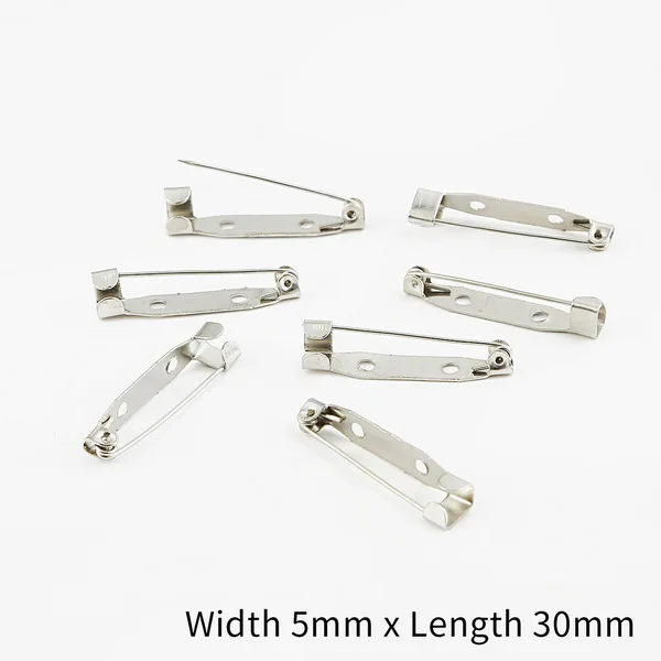 Rhodium 5x30mm 50 шт./Партия 15 20 25 30 35 мм золото/серебро/бронзовая брошь зажим базовые булавки безопасные булавки брошь настройки базы для украшений ручной работы Изготовление ювелирных изделий - Цвет: Rhodium 5x30mm