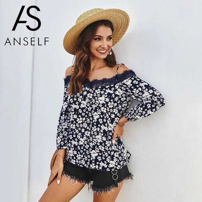 Женская блузка рубашки весна 2020 модные топы с цветочным принтом на бретельках