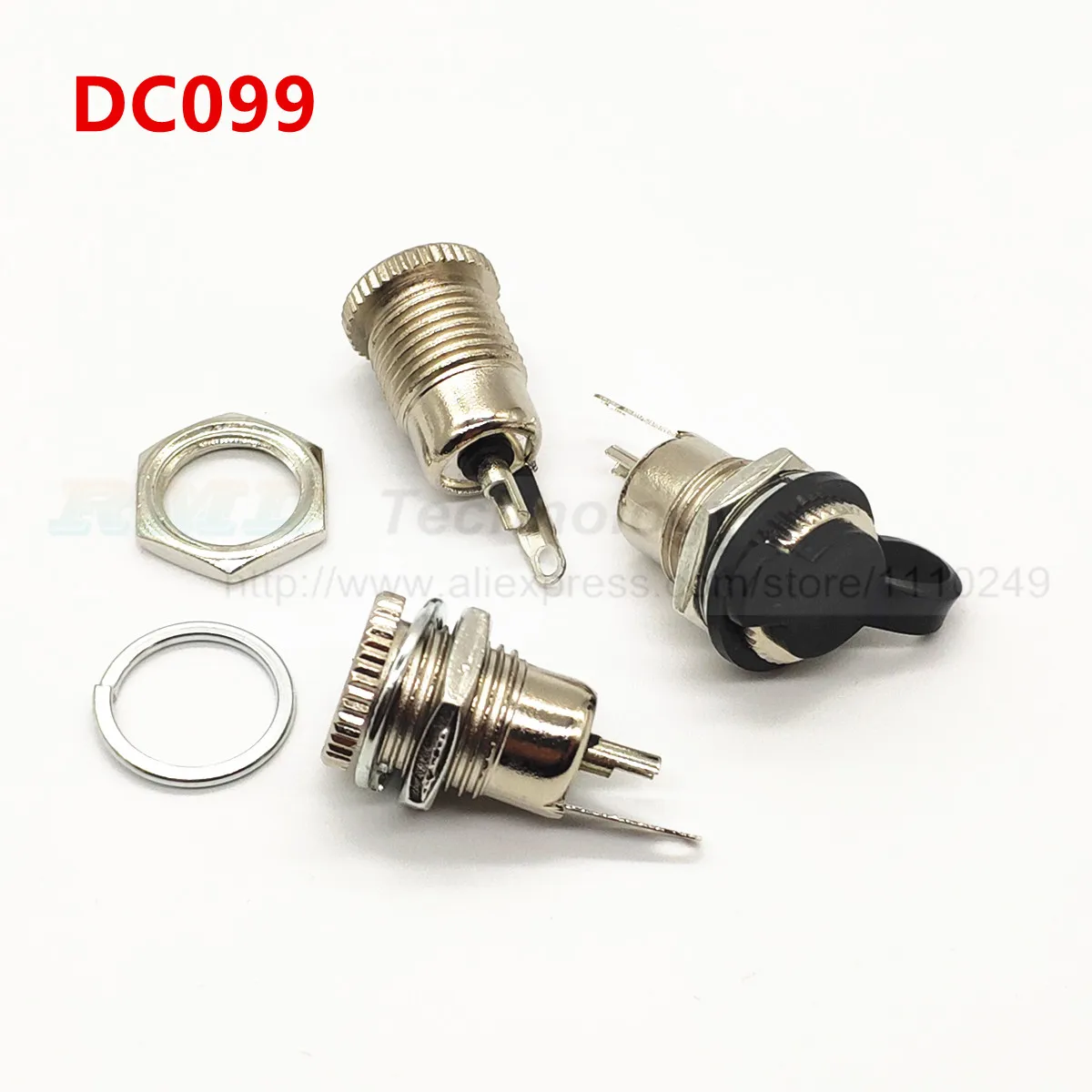 5 шт. DC-099 5,5 мм x 2,1 мм 2,5 мм DC разъем питания DC099 гнездовой панельный разъем металлический 5,5*2,1 5,5*2,5 водонепроницаемый разъем