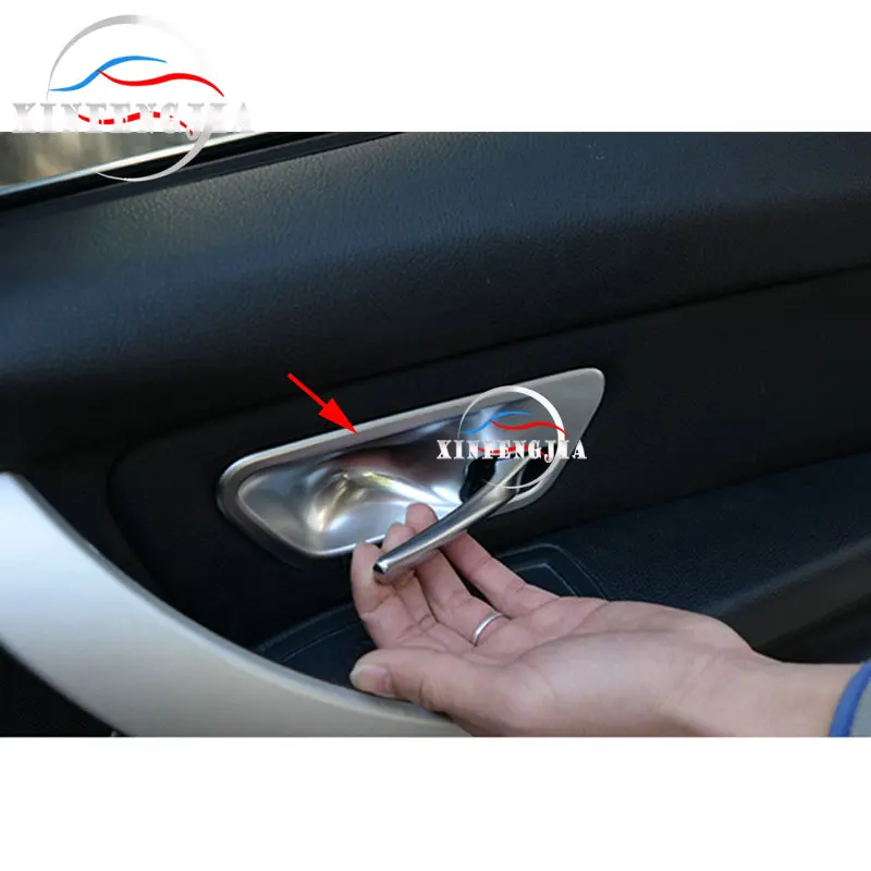 

For BMW 3 Series 3GT F34 F30 F31 13-18 & 4 Series 4dr 15-19 4PCS ABS Chrome Door Inner Handle Bowls Cover Trim