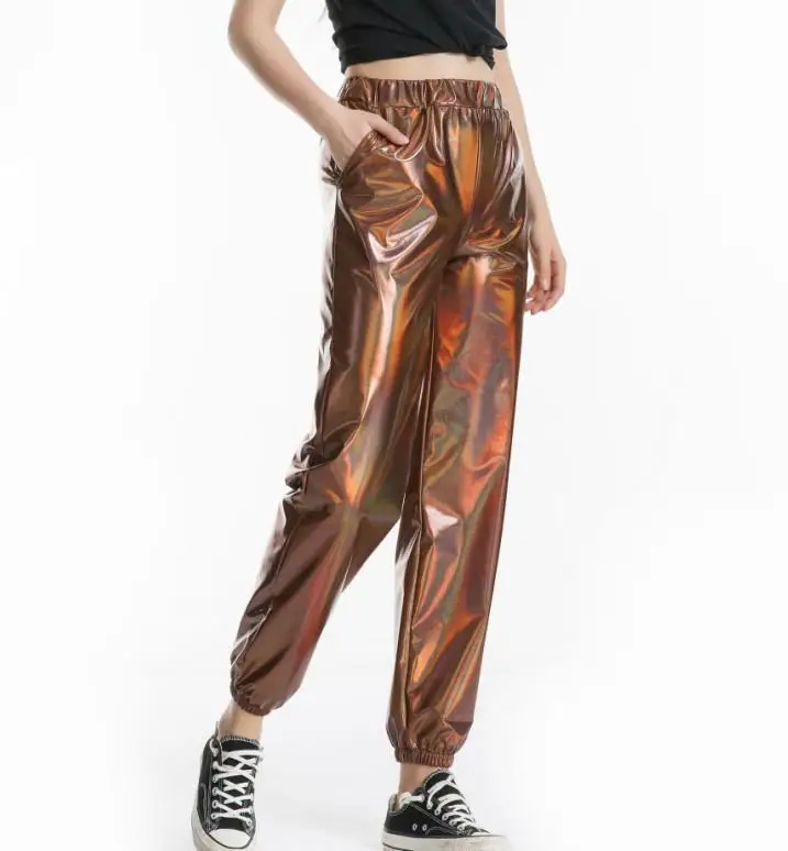 

7 Colour S-XXL Women Shiny Laser Loose Casual Harem Pants Hip-hop Jazz Dance Party Streetwear Trousers 59396901469173