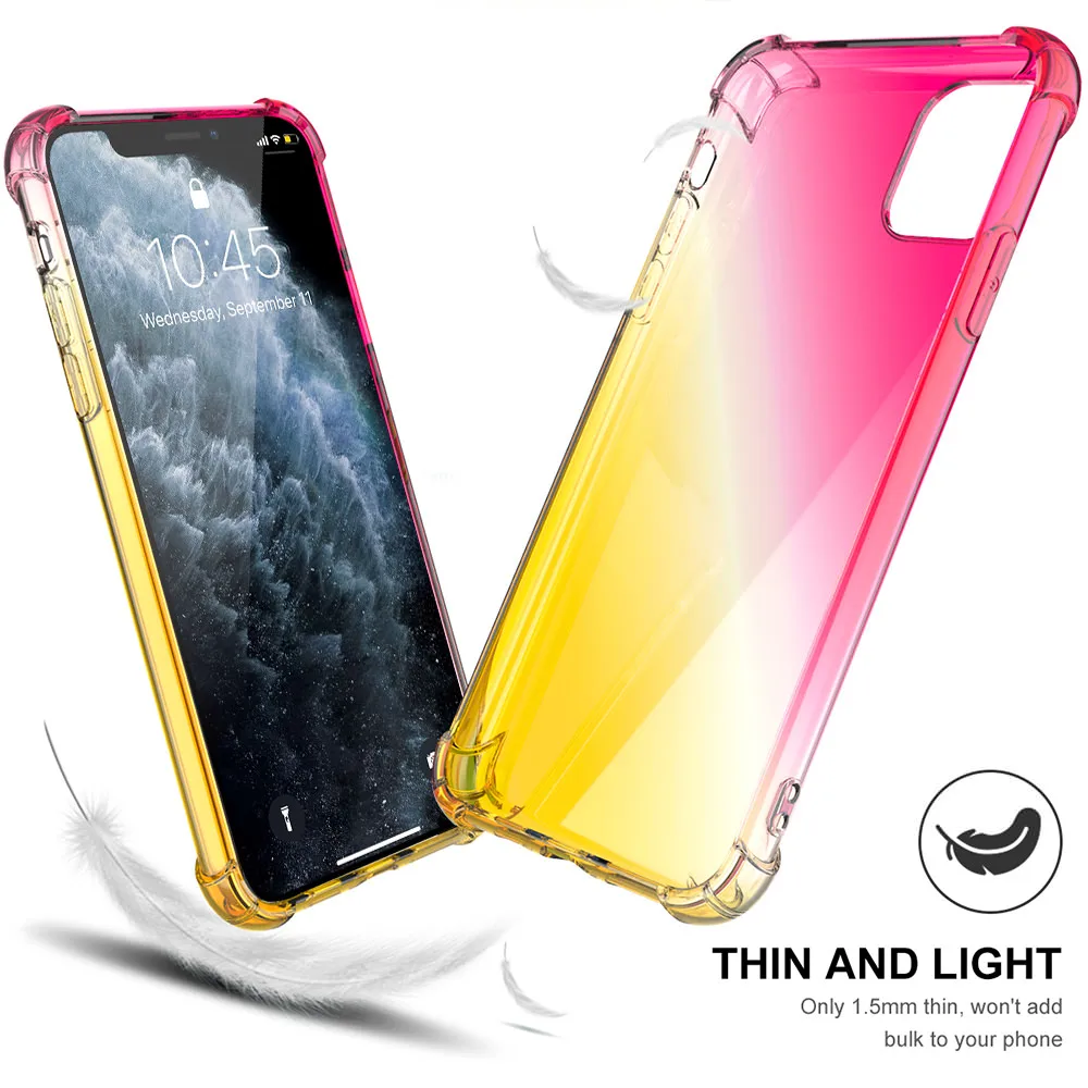 LAPOPNUT градиентный Тонкий силиконовый чехол для Iphone SE 2020 11 Pro Max Xs X Xr 8 7 Plus 6 6s