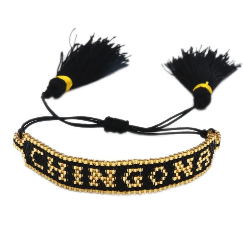 

ZHONGVI Miyuki Bracelet For Women Gift Mexican Pulseras Beads Bracelets CHINGONA-Power Jewelry Handmade Loom Armband Wholesale