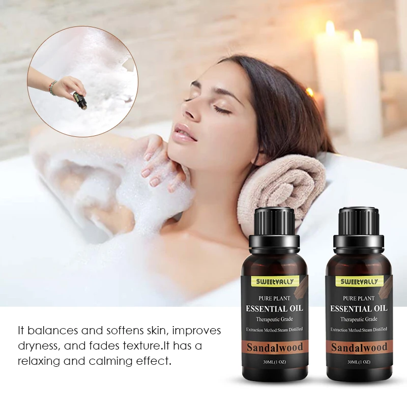 

Natrual Sandalwood Aromatherapy Oils Kit For Humidifier Water-soluble Fragrance Oil Massage Essential Oil Set 30ml