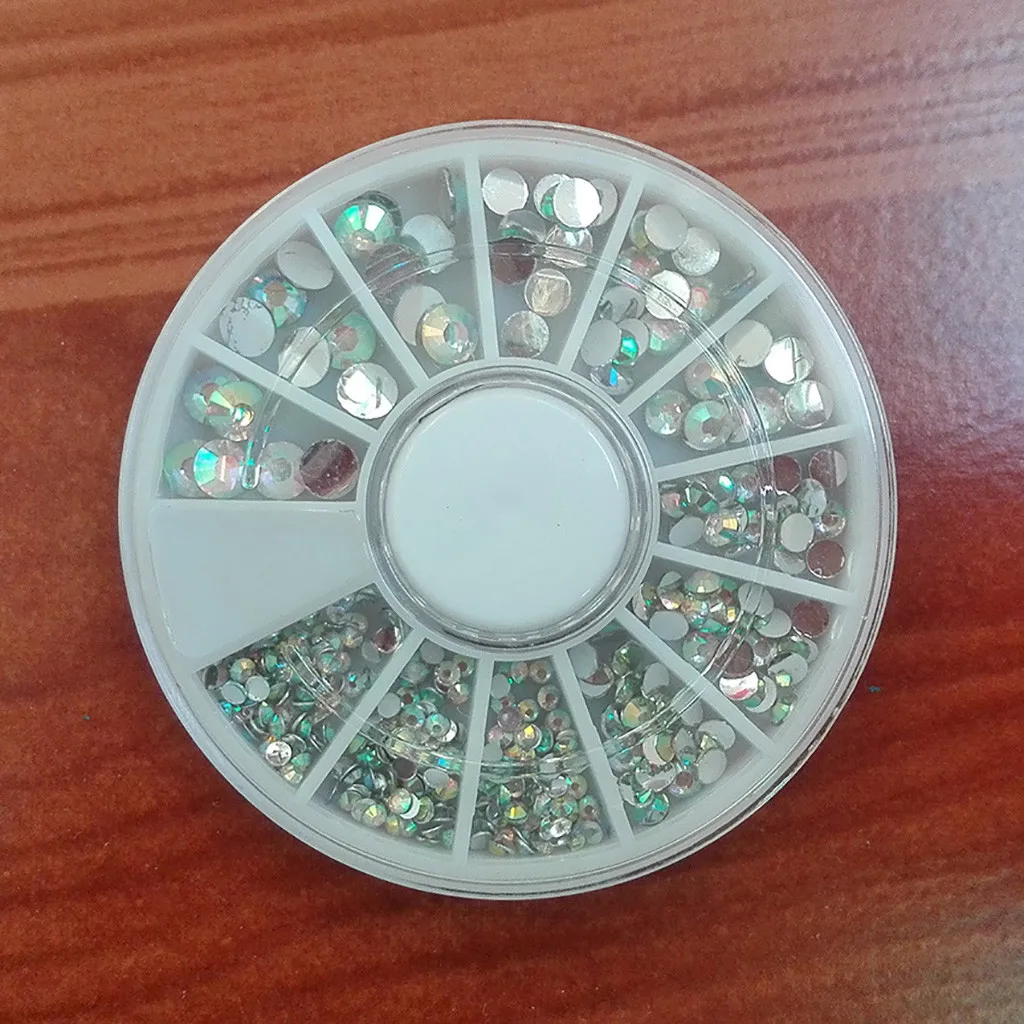 Поделки для дизайна ногтей кончики колес хрустальные блестящие стразы 3D