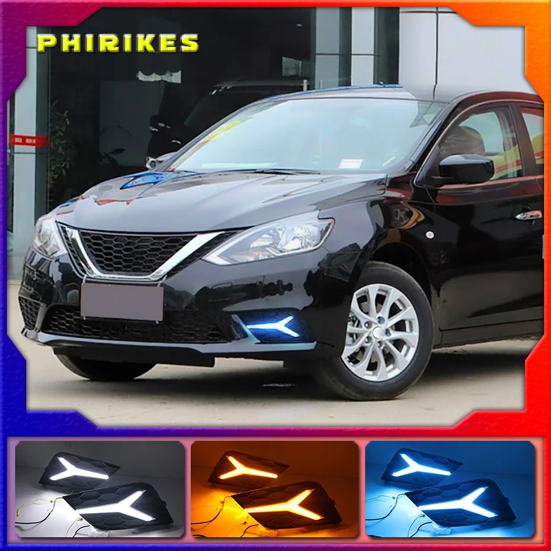 

Для Nissan Sentra Sylphy 2016 2017 2018 передние фары 2 шт. светодиодный Габаритные огни DRL Противотуманные фары