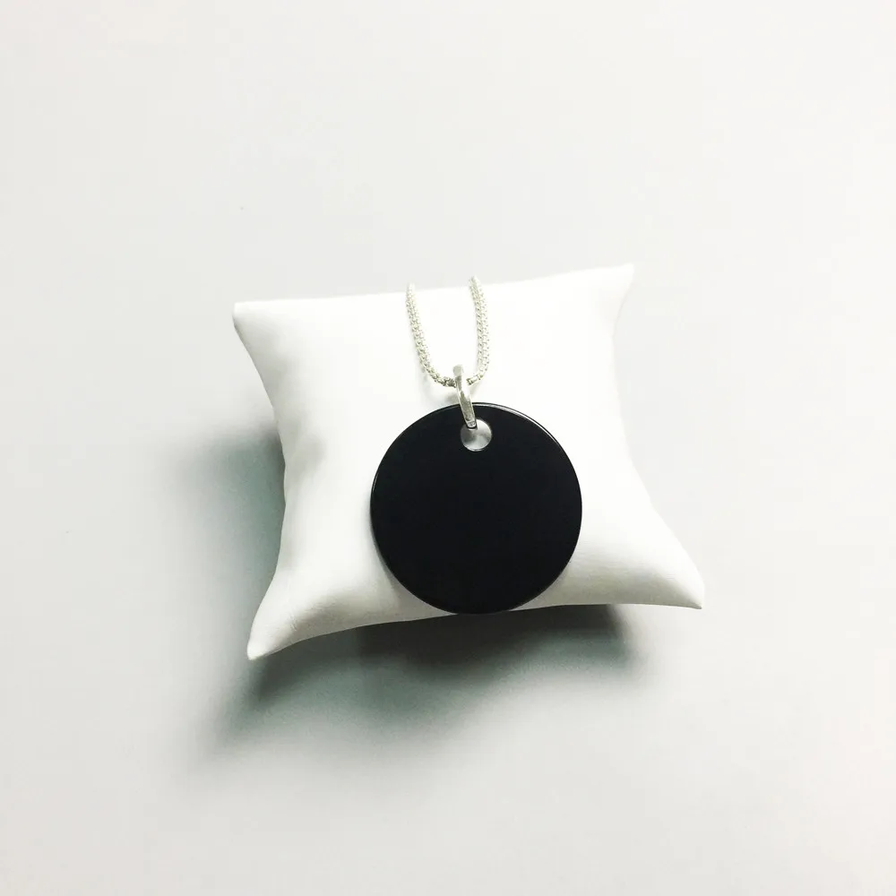 Посеребренные Ониксовые Большие Подвески для дисков подходят ожерелий и