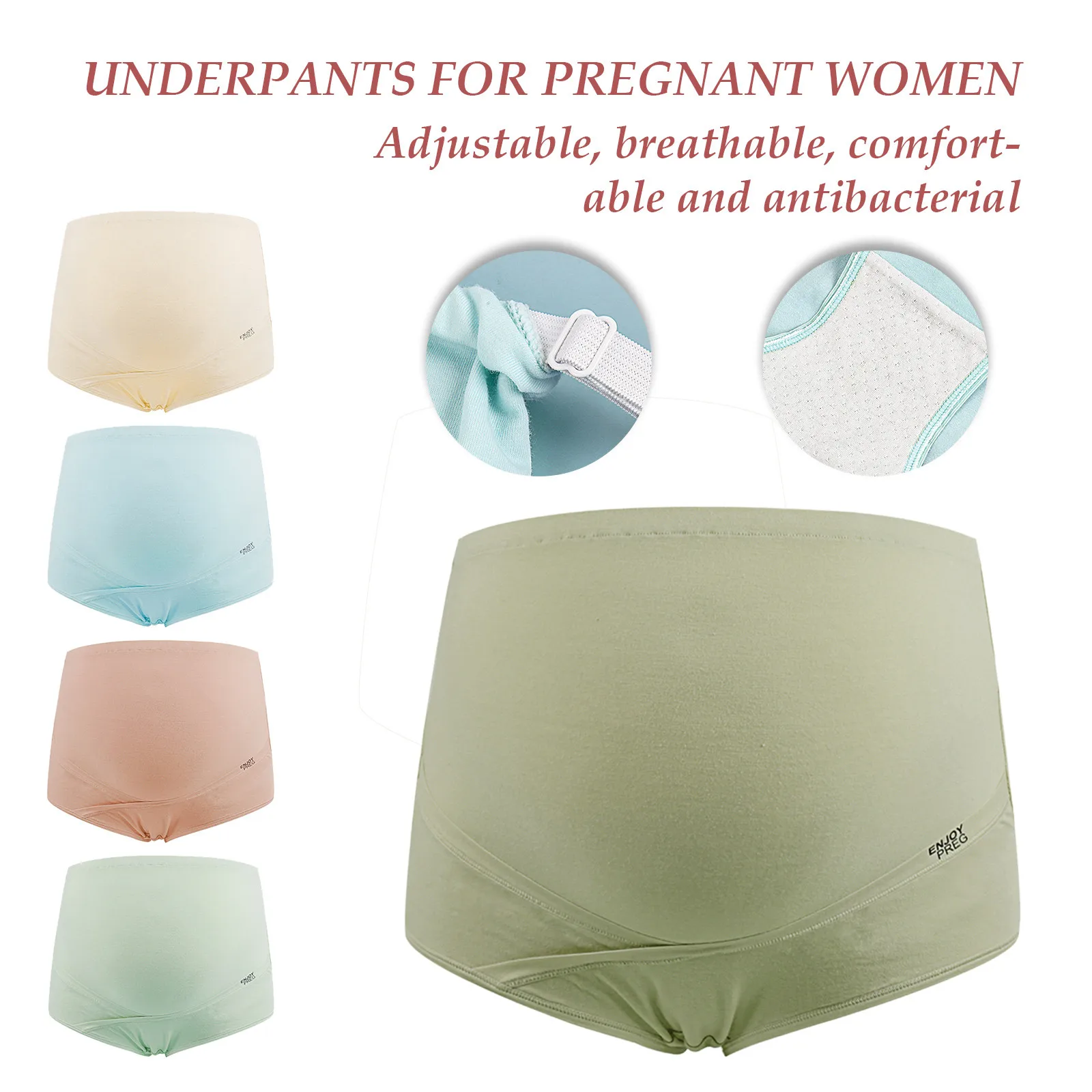 

Дышащее хлопковое регулируемое Нижнее Белье для беременных женщин с высокой талией и поддержкой живота нижнее Белье для беременных женщин однотонные женские трусики