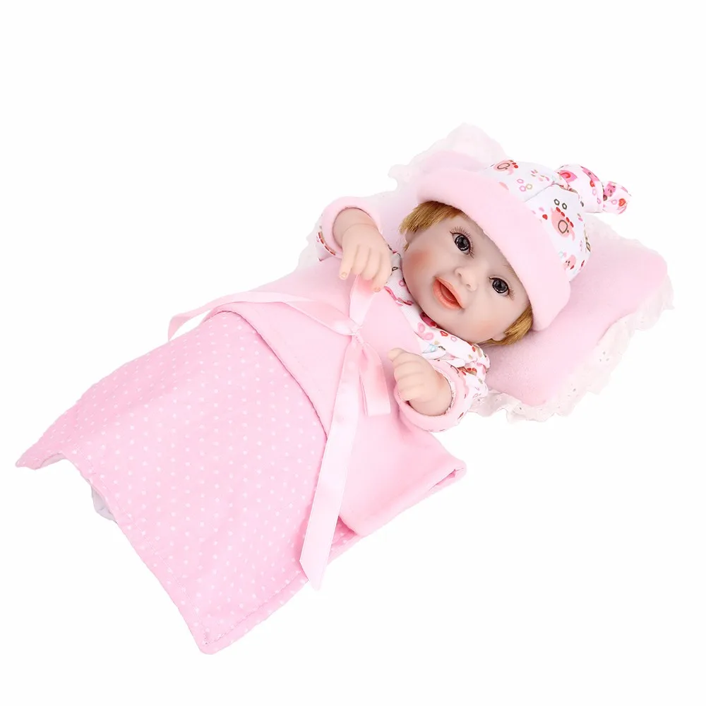 Полный силиконовый мини Reborn Детская кукла виниловая Baby Alive игрушки девушки