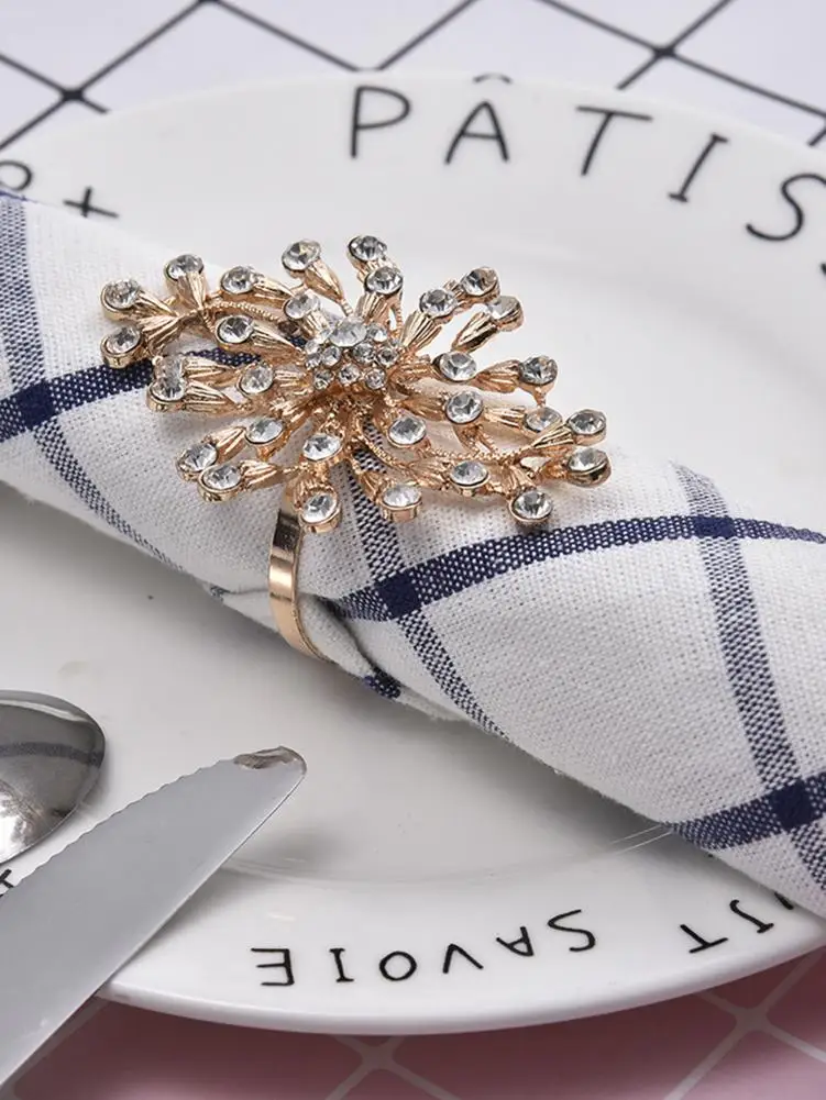 Napkin Ring Party Wedding Napkin Rings Table Decoration Alloy Napkin Holder Holiday Banquet Dinner Decor Party Supplies