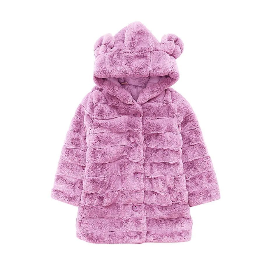

Coat For Girls Soft Fur Children's Coat For Girls Cartoon Rabbit Jacket For Kids Winter Teen Clothing For Girls 6 8 10 12 14