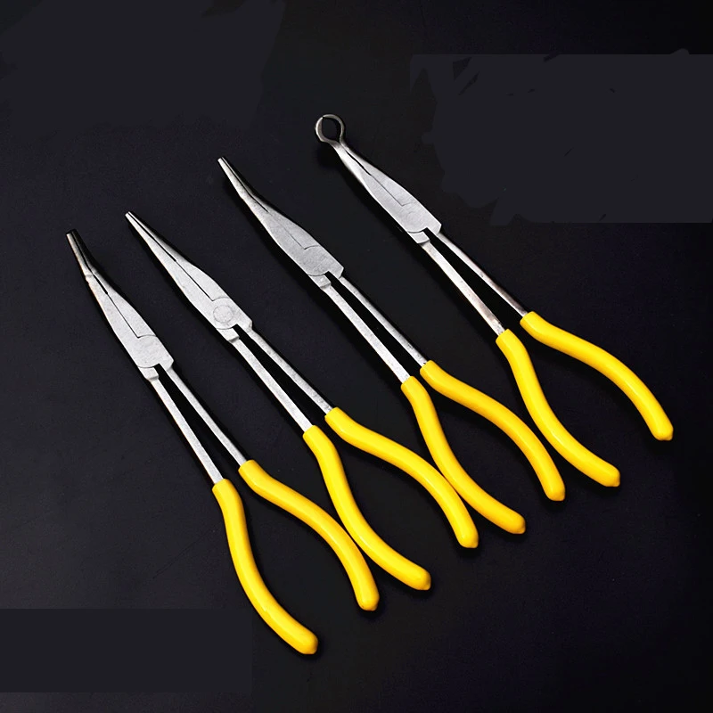 11 дюймов Экстра длинные плоскогубцы Набор прямой с изогнутым кончиком