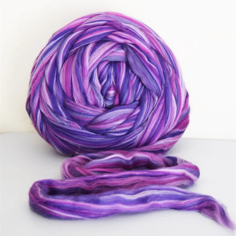 100% шерсть 100 г радужной окрашенной сегментной пряжи 5 нитей шерсти ручной работы