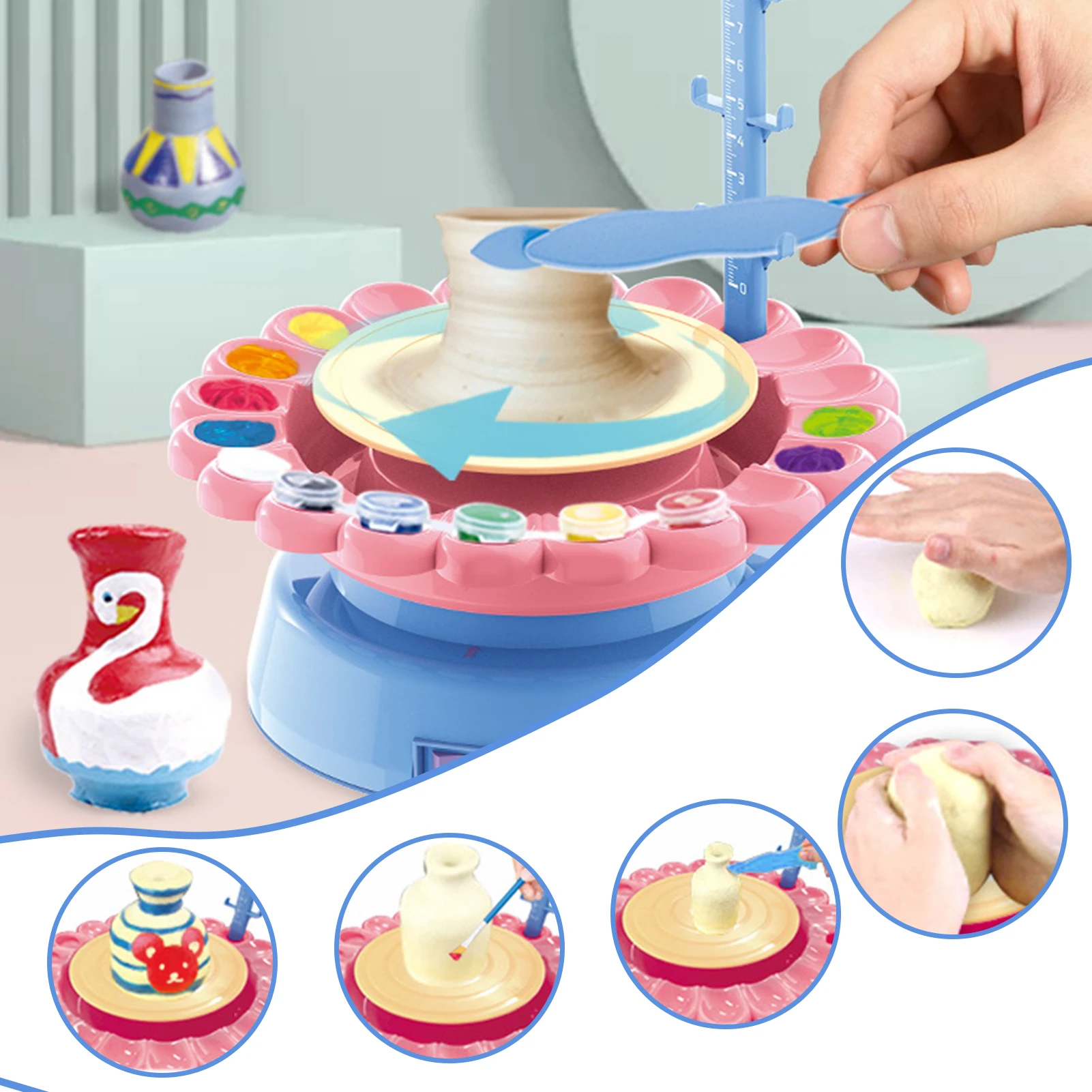

DIY Handmake Ceramic Pottery Machine Electric Pottery Wheel Art Craft Kit Arts And Crafts Kids Toys Educational Toys For Child
