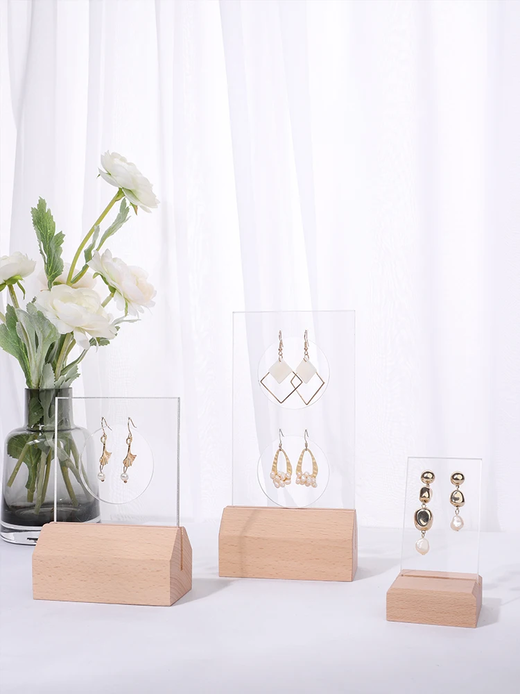 Новая модная витрина из твердой древесины для ювелирных изделий ожерелье