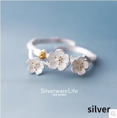 Новинка 2021 кольца без аллергии в романтическом стиле с цветком сливы сакуры
