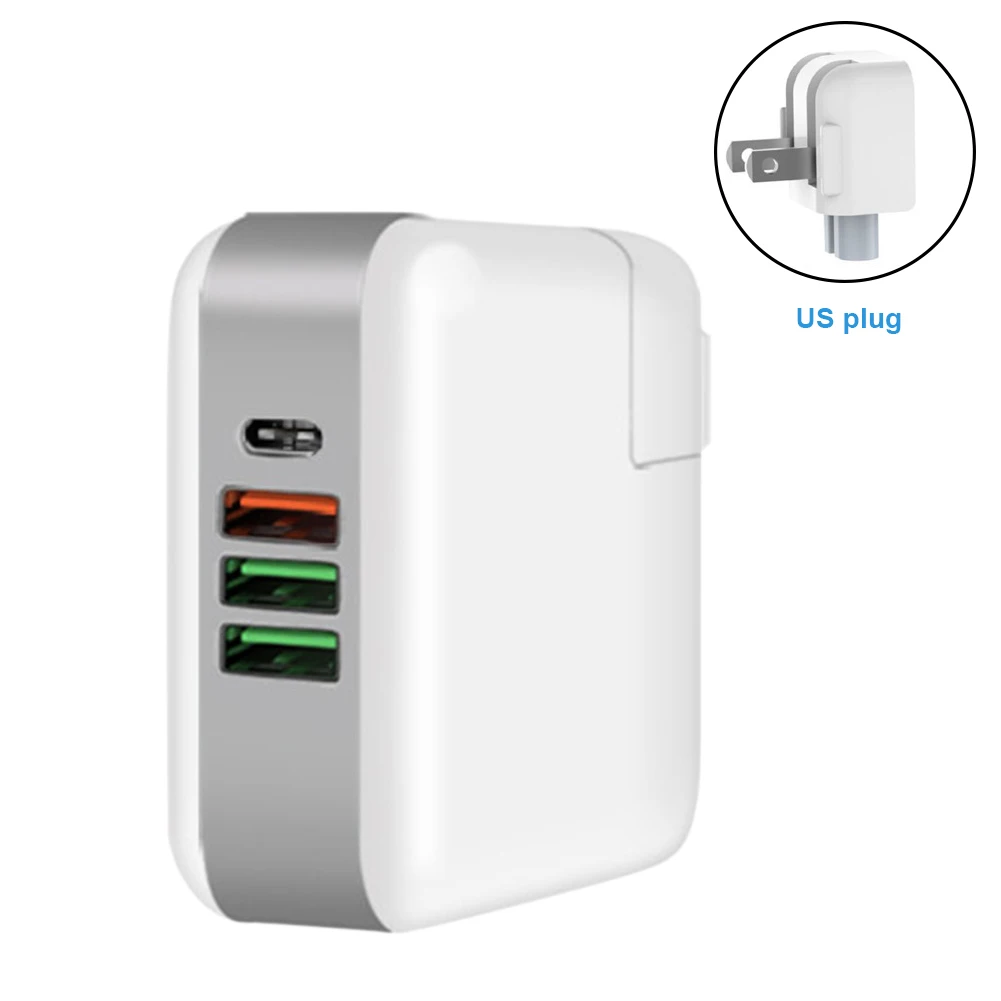 

61W PD Adapter Type C USB Universal Portable Office Fast Charging Aluminum Multi Ports Home Quick Charger Travel Durable