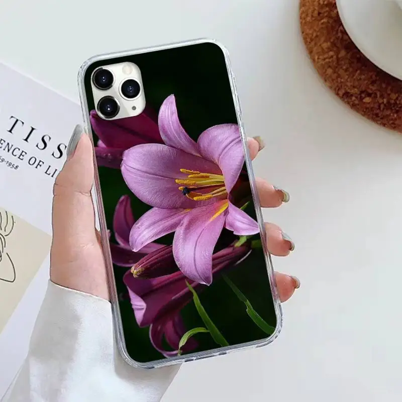 

Lily flower Phone Case For iphone 12 5 5s 5c se 6 6s 7 8 plus x xs xr 11 pro max mini