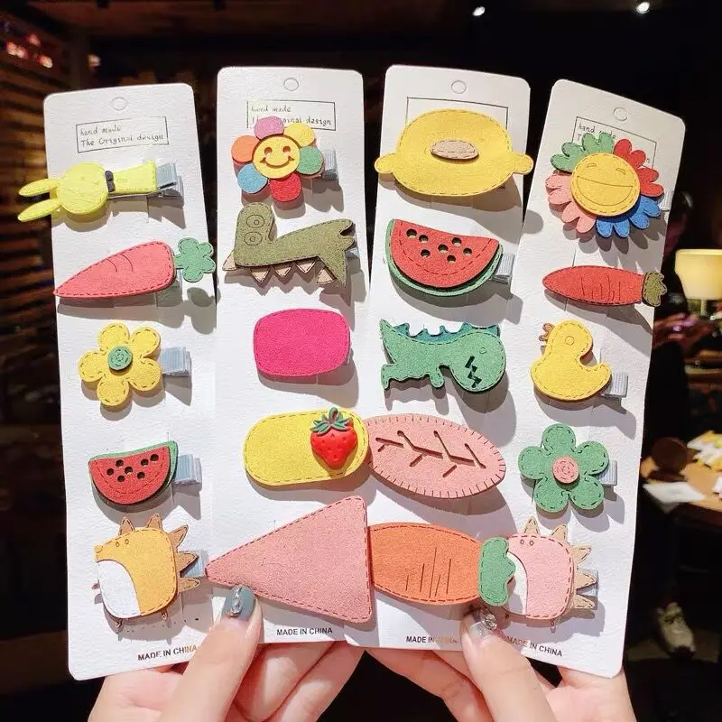 

5 шт./компл. новая стильная футболка с изображением персонажей видеоигр детская заколка для волос, заколки для волос для девочек, с цветочным...