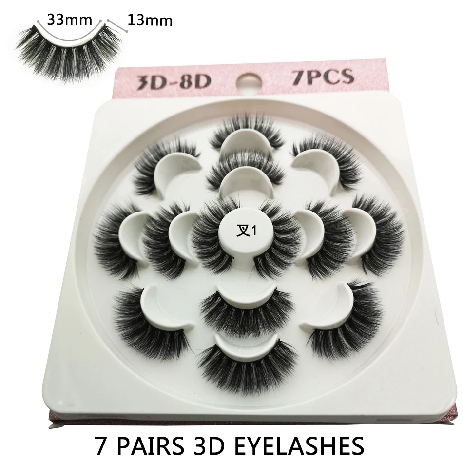 Новинка 7 пар натуральные накладные ресницы объемные длинный макияж 3D из