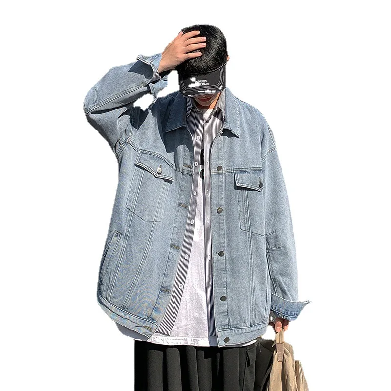 

Men's Solid Oversized Suede Jackets Korean Style Men Casual Loose Coats 2021 Autumn New Men's Fashion Outerwear coat men