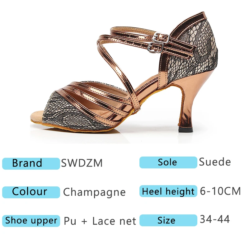 Туфли SWDZM женские для латиноамериканских танцев сандалии с перьевым носком обувь