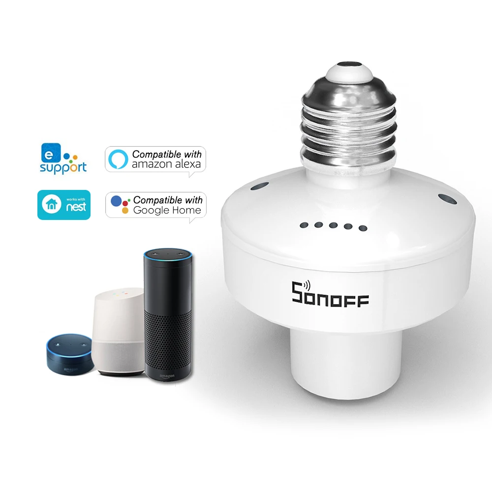 

SONOFF Slampher R2 ITEAD WiFi Smart Light Bulb Holder 433MHz RF E27 Wireless Lamp Holder For Amazon Alexa Google Home/Nest