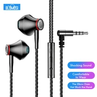 f20 wired in ear earphones bass headset elbow plug for mobile gaming movie music sports travel with microphone and wire control