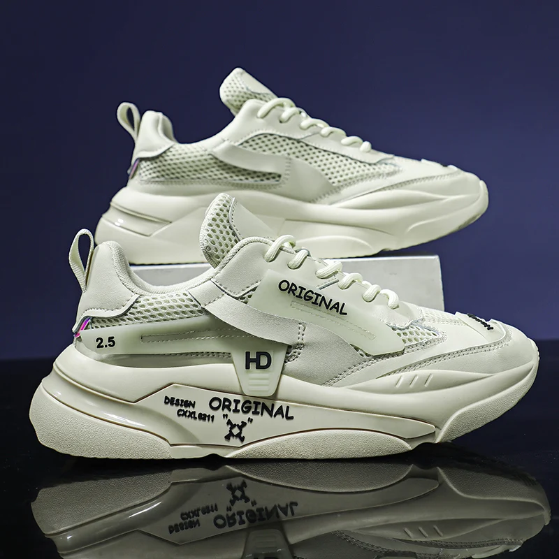 

Brand Casual Shoes Men Light Thick Tenis Masculino Mesh Men Sneakers Round Head Non Slip Male Running Shoes Zapatos De Hombre