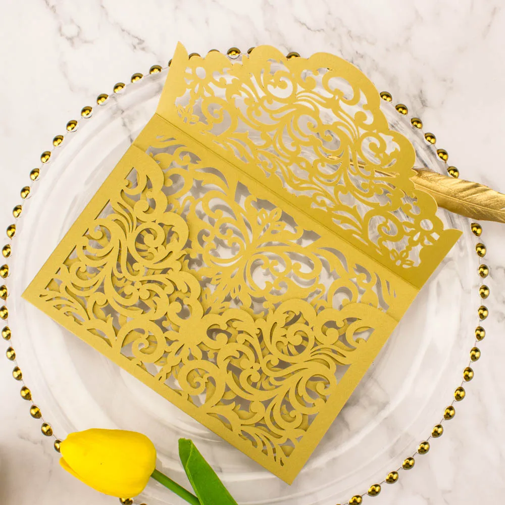 Пригласительные открытки на свадьбу 50 шт. розовые белые слоновая кость черные