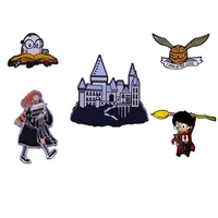 movie magic school series alloy enamel pin castle hermi owl shirt bag lapel brooch for teen girls
