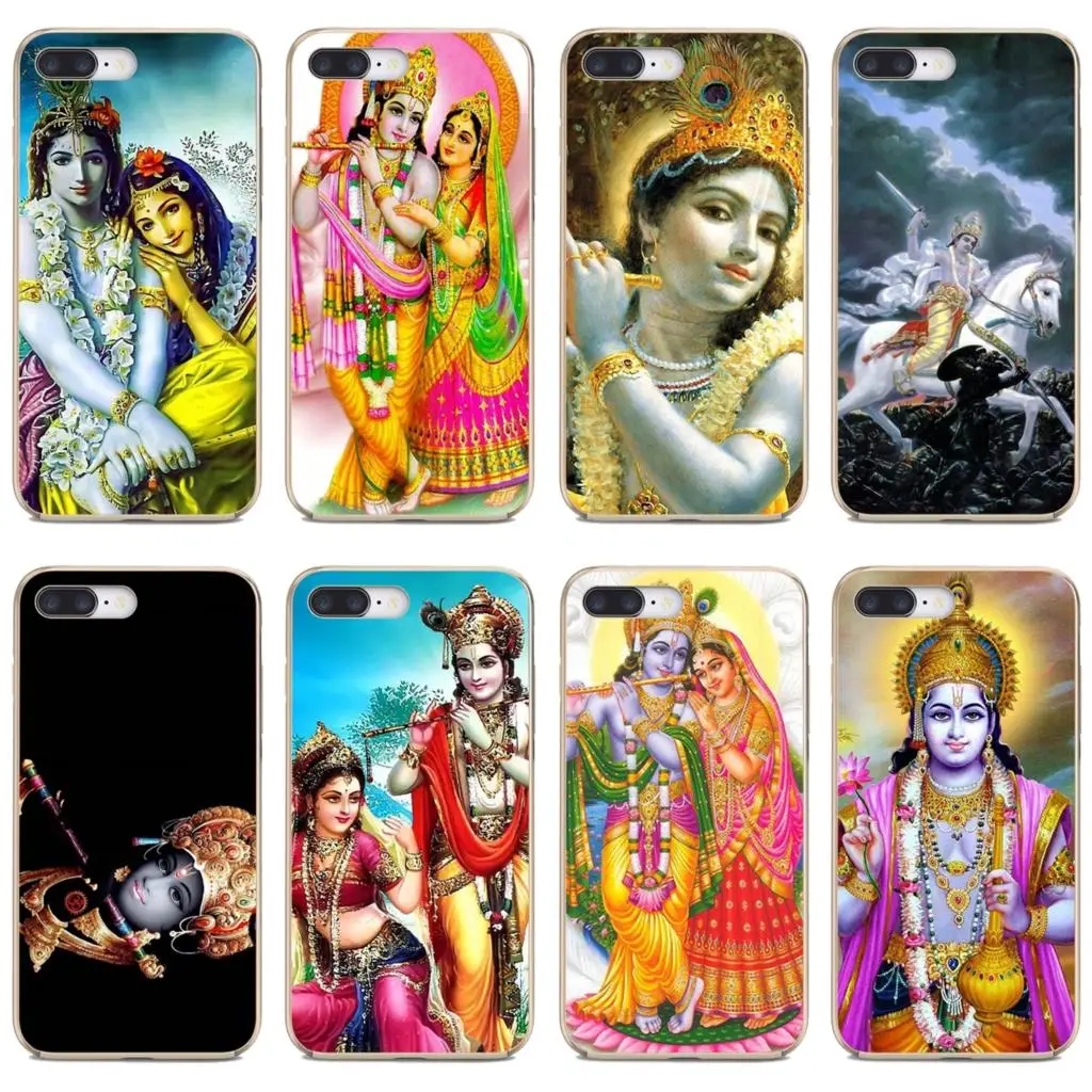

For Apple iPhone 10 11 12 Pro Mini 4S 5S SE 5C 6 6S 7 8 X XR XS Plus Max 2020 Vintage-Krishna-Avatars-Hindu-God Soft Covers