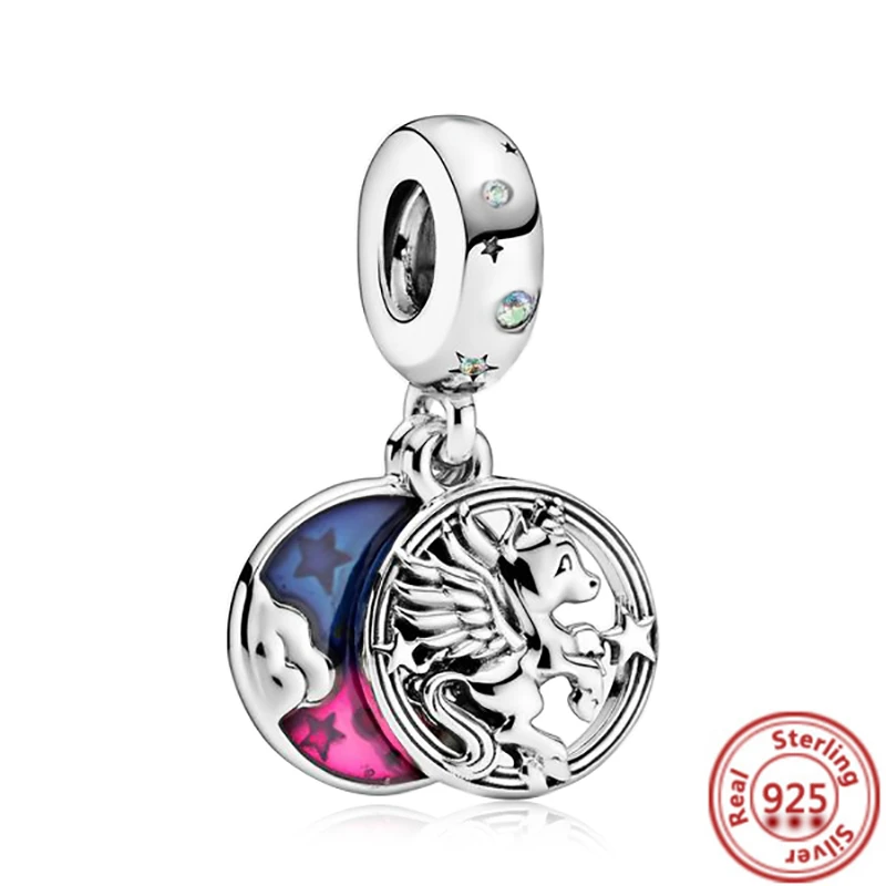 

New Colorful Magic Unicorn High Quality 925 Sterling Silver Beads Fit Original Pandora Charms Bracelet Women Jewelry DIY Making