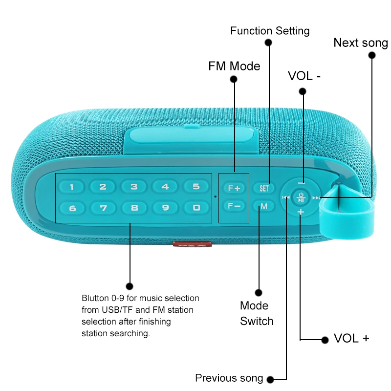 

TG-177 bluetooth speaker wireless speaker alarm clock USB portable speaker 10W support button selection time setting