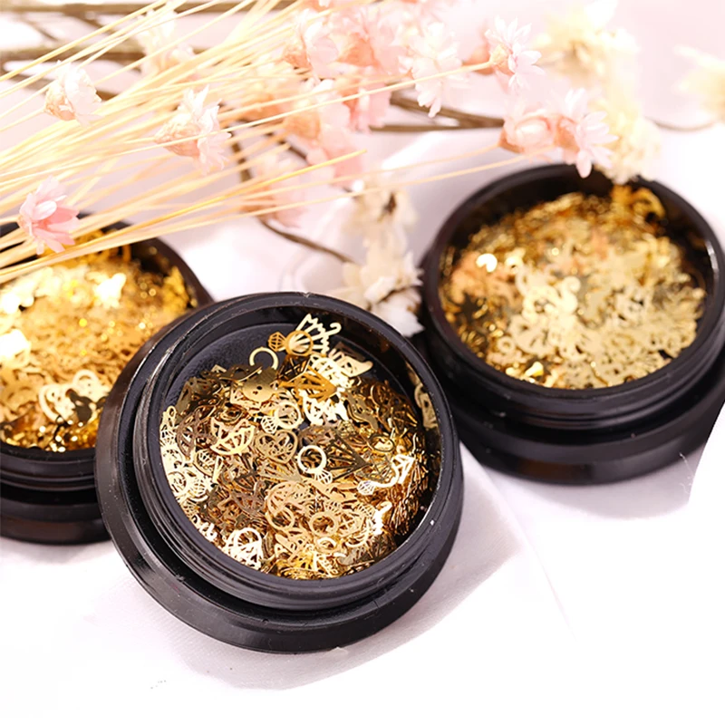 Украшения для ногтей тренд Супер Популярные 18K металлические чешуйки лося