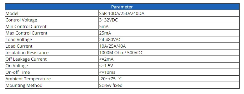 CG 10A 25A 40A DA Однофазный DC контроль AC радиатор 24-480VAC к 3-32VDC SSR-10DA 25DA 40DA пластиковая крышка твердотельное реле