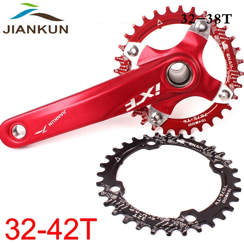 

JIANKUN 104BCD Crankset 7/8/9/10/11 Speed Mountain Bike Crankset Narrow Wide Chainring 32/34/36/38/40/42T MTB Crank Set Part