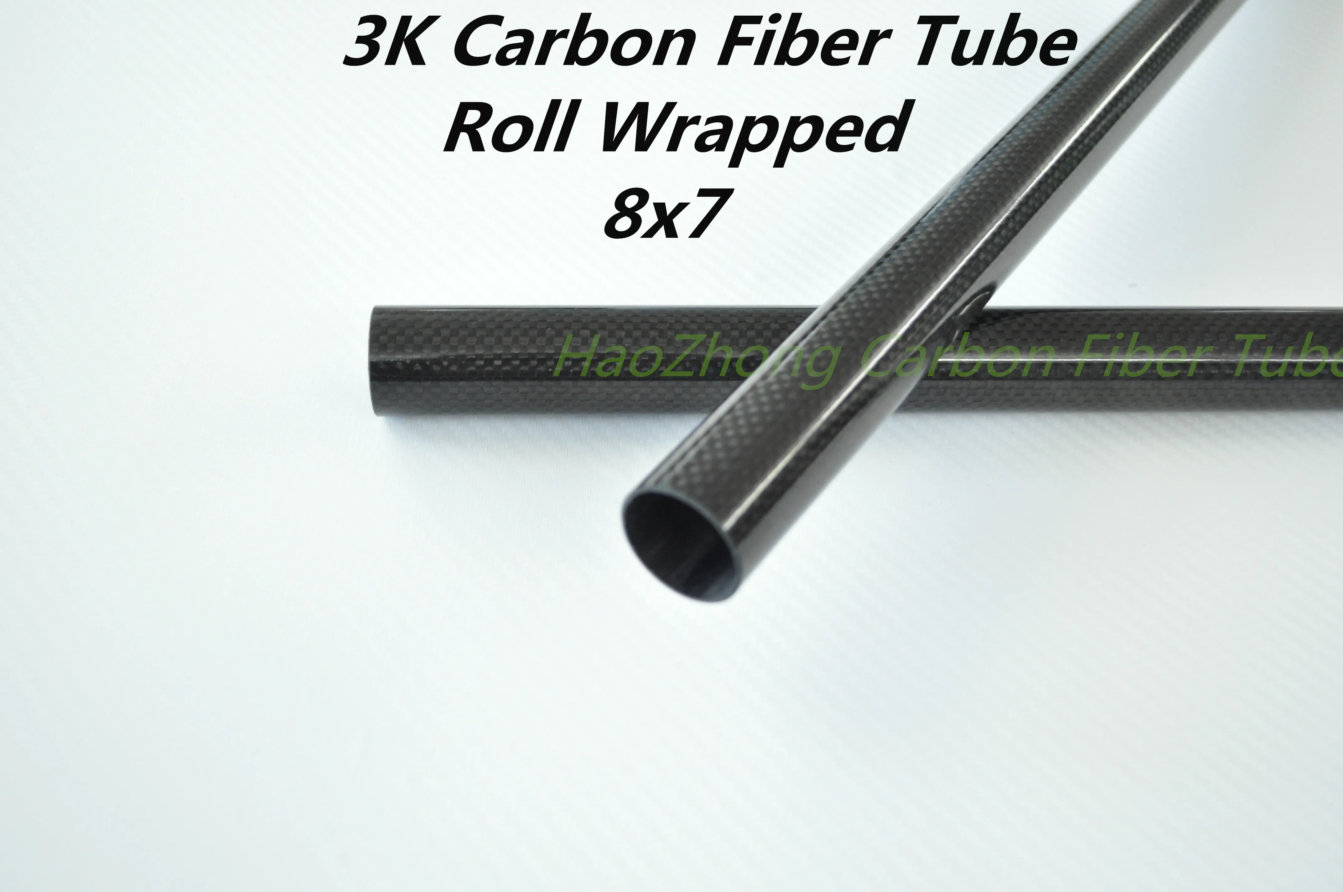 

1-10pcs 8mm X 7mm X500mm Carbon fiber Roll Wrapped tube/pipe ,High Quality with 100% full carbon, Japan 3k improve material