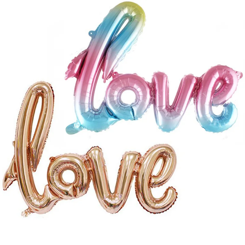 1 шт 108x65 см большой лигатуры любовь письмо фольги шар День Святого Валентина