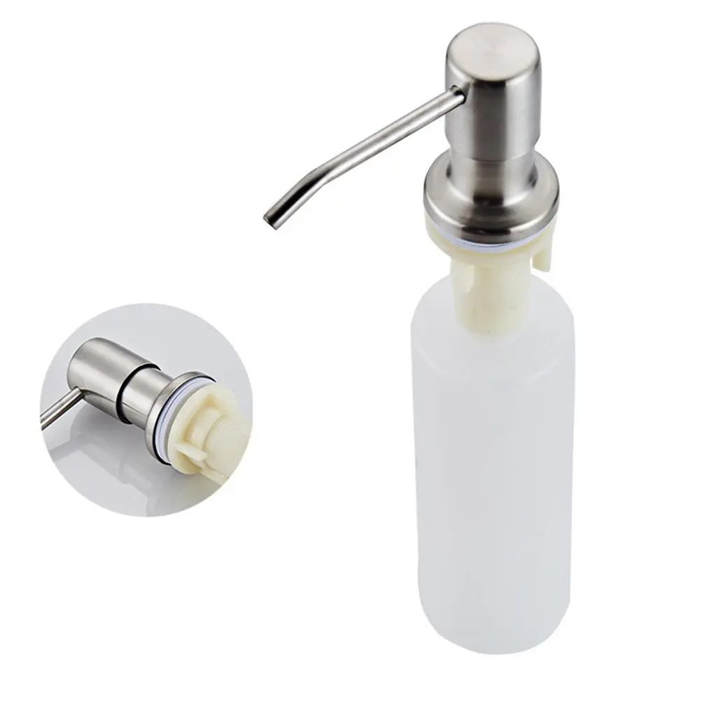 

300ml Kitchen Sink Liquid Shampoo Soap Dispenser Brushed Nickel Head Bottle