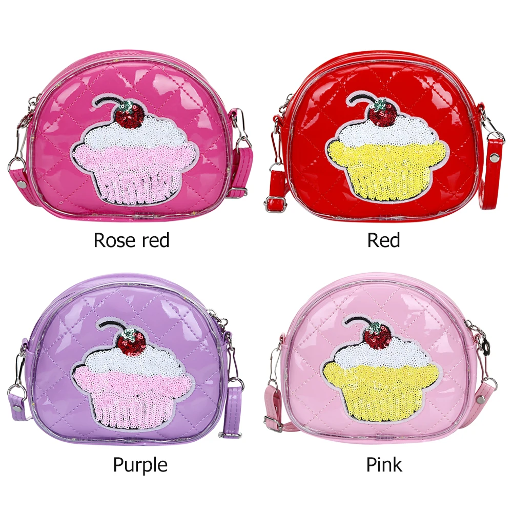 Детская сумка через плечо из искусственной кожи для девочек с вышивкой тортом и