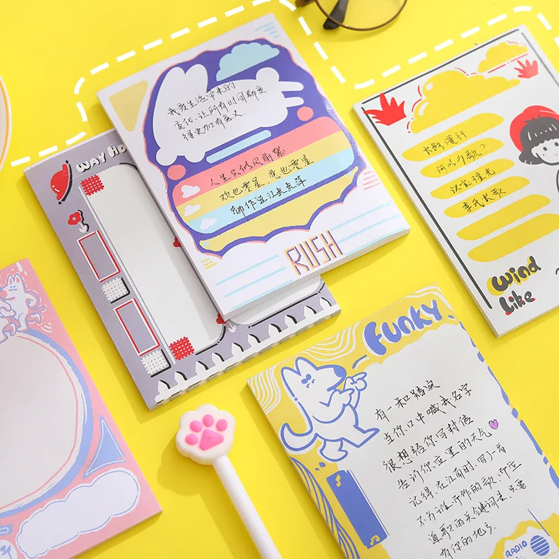 50 шт. блокноты kawaii милые школьные офисные декоративные бумажные скребок для