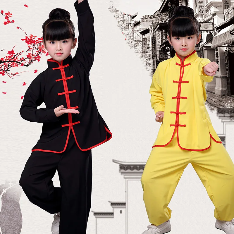 USHINE 100-180 см Taichi Униформа хлопок 6 цветов Высокое качество Wushu kungfu одежда для детей
