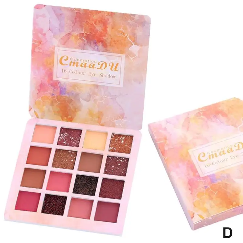 16 цветов Блеск мерцающие тени для век макияж Палетка с дымчатыми оттенками