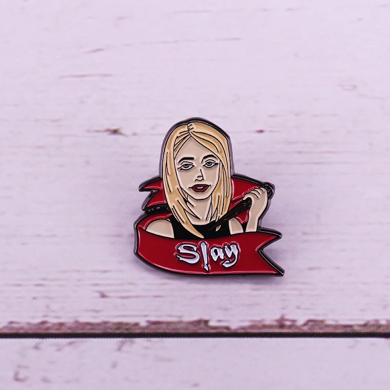 

ZF1500 TV Series Characters Buffy Vampire Metal Enamel Pins And Brooches For Women Men Lapel Pin Backpack Bags Hat Badge Gifts