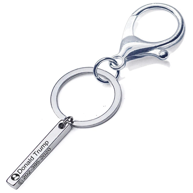 Персонализированный брелок из нержавеющей стали с защитой от потери имя дата