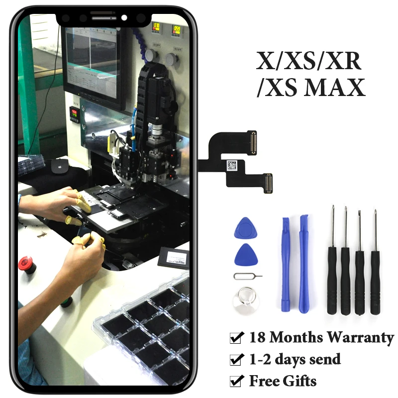 ЖК дисплей для iPhone X XR XS Max сенсорный экран в сборе замены 3D без битых пикселей