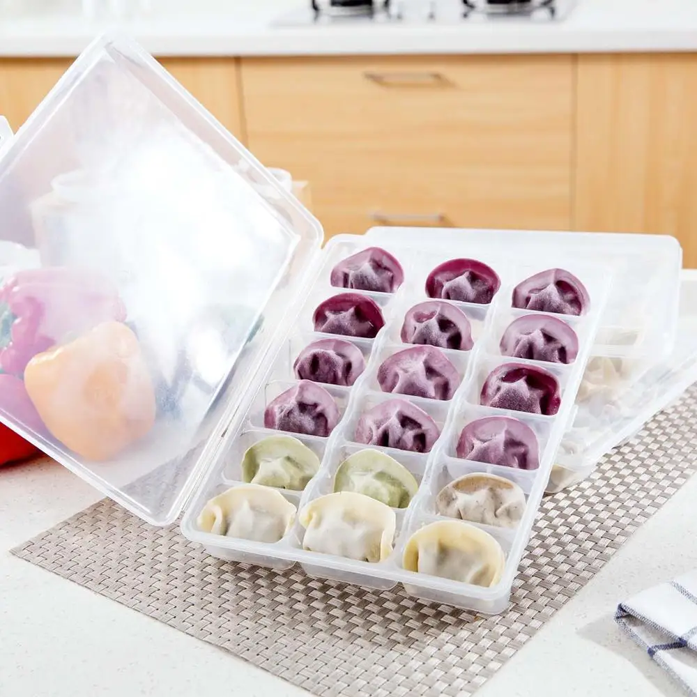 18 ячеек однослойные прозрачные коробки для пельменей кухонный Штабелируемый