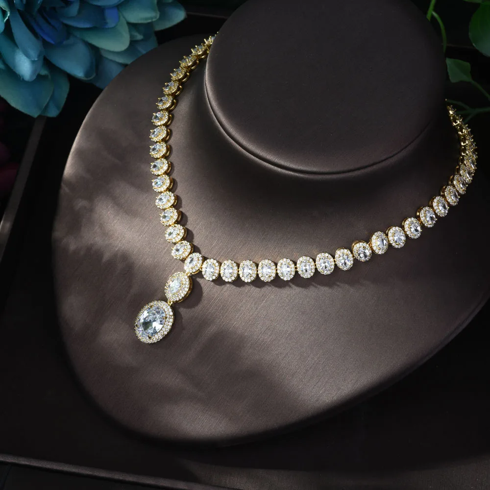 HIBRIDE Свадебные Ювелирные наборы для женщин из блестящего кубического циркония