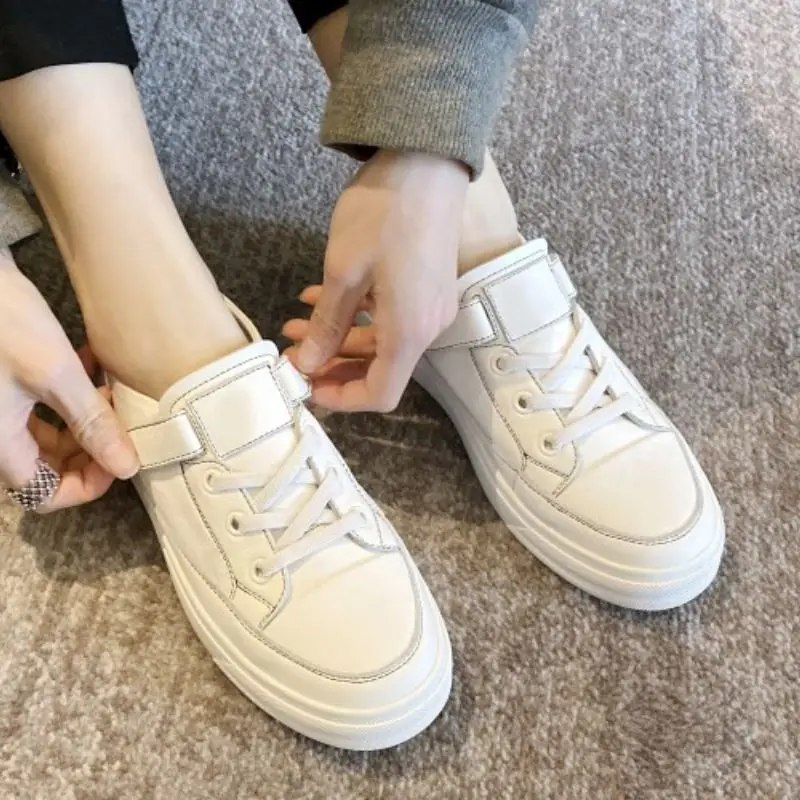 Женские кроссовки с круглым носком Taoffen повседневная обувь из натуральной кожи